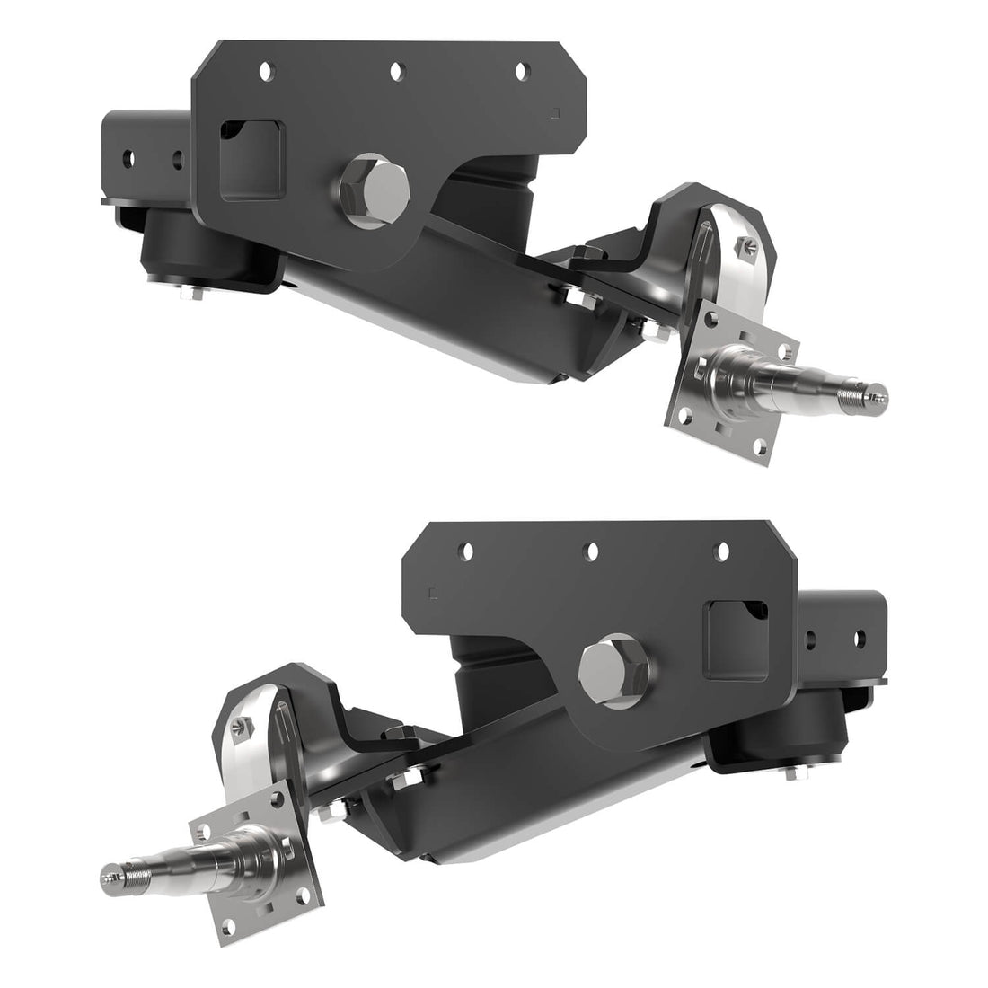 2000 lb HD Axle-Less Trailer Suspension w/ 4” Lift & Long Spindles