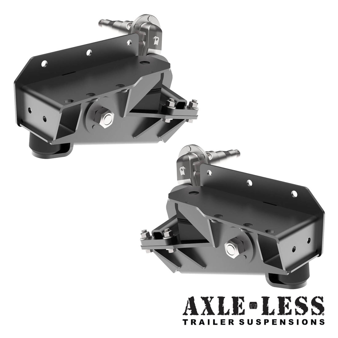 3500 lb HD Axle-Less Trailer Suspension w/ 4” Drop & Long Spindles