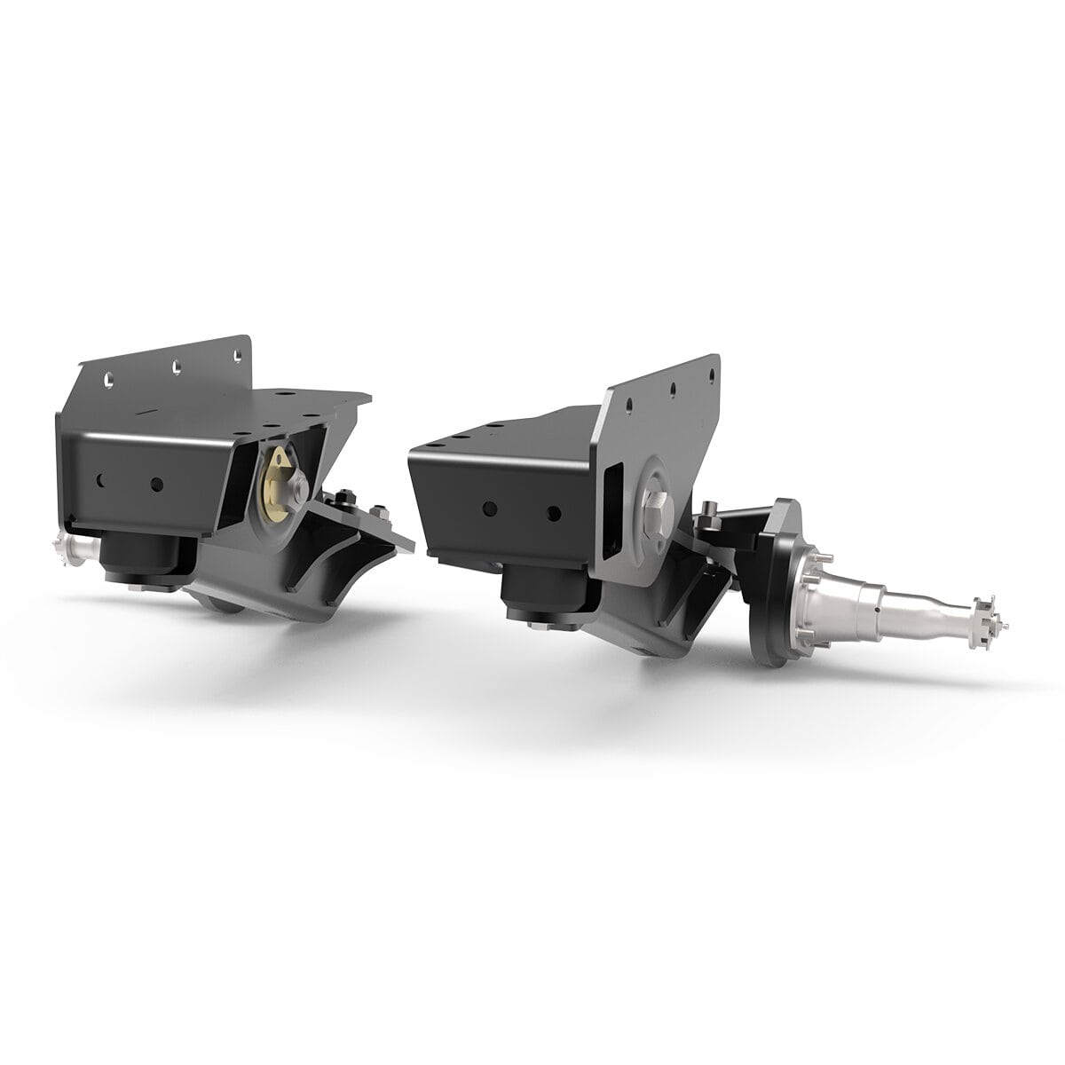 7000 lb HD AxleLess Trailer Suspension w/ 4” Lift Spindles and Brake Timbren