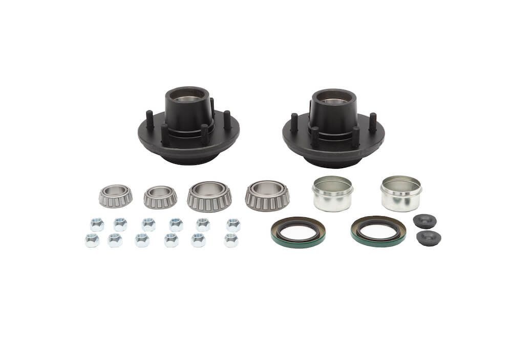 6000 lb axle wheel end kit, idler hubs, both sides, 6 studs on 5.5", 1/2" dia