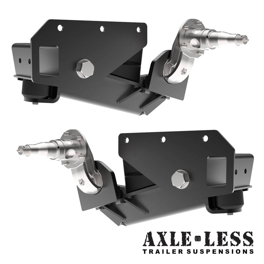 3500 lb HD Axle-Less Trailer Suspension w/ 4” Drop & Long Spindles